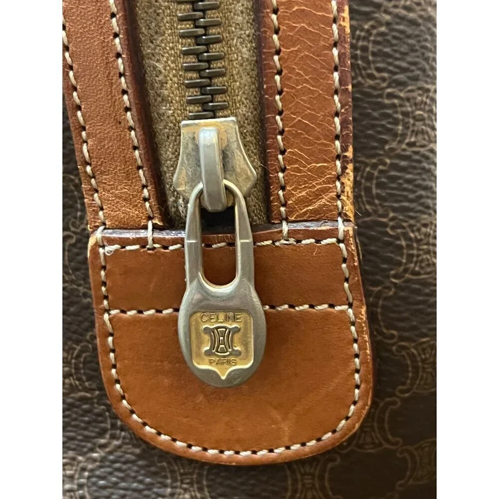Vintage Celine Macadam Monogram Boston Handbag